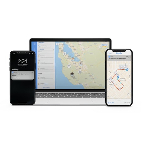 Fleetr GPS Track Cars, Trucks and Vans in Real Time. Location, Trips, Safety, Geofencing. OBDII Device OBD1000